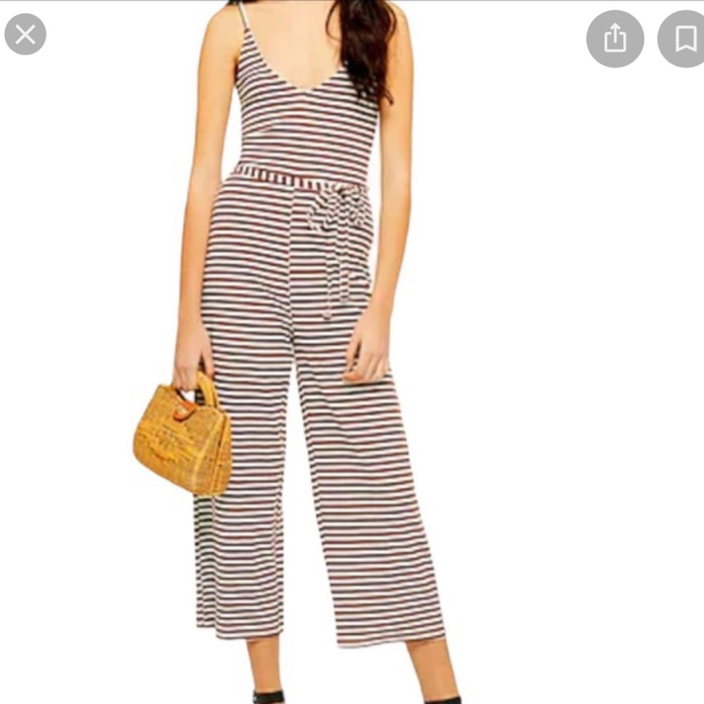 Topshop comfy ribbed stripe jumpsuit size US4